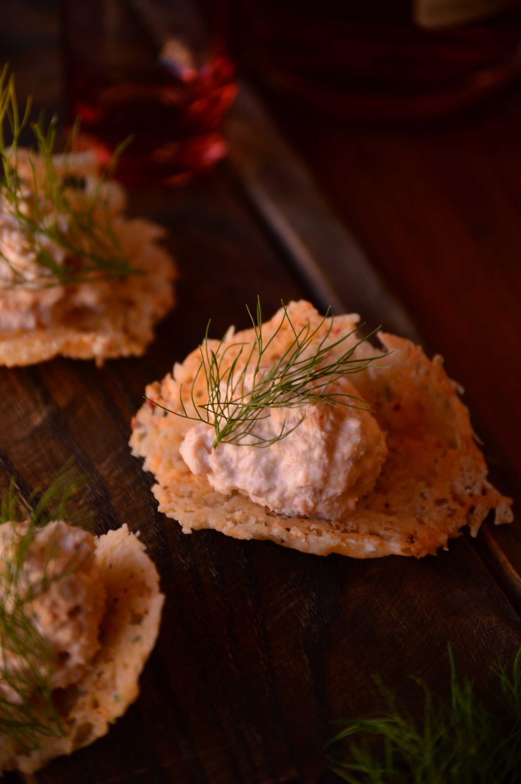 Parmesan Tuile With Smoked Trout Mousse