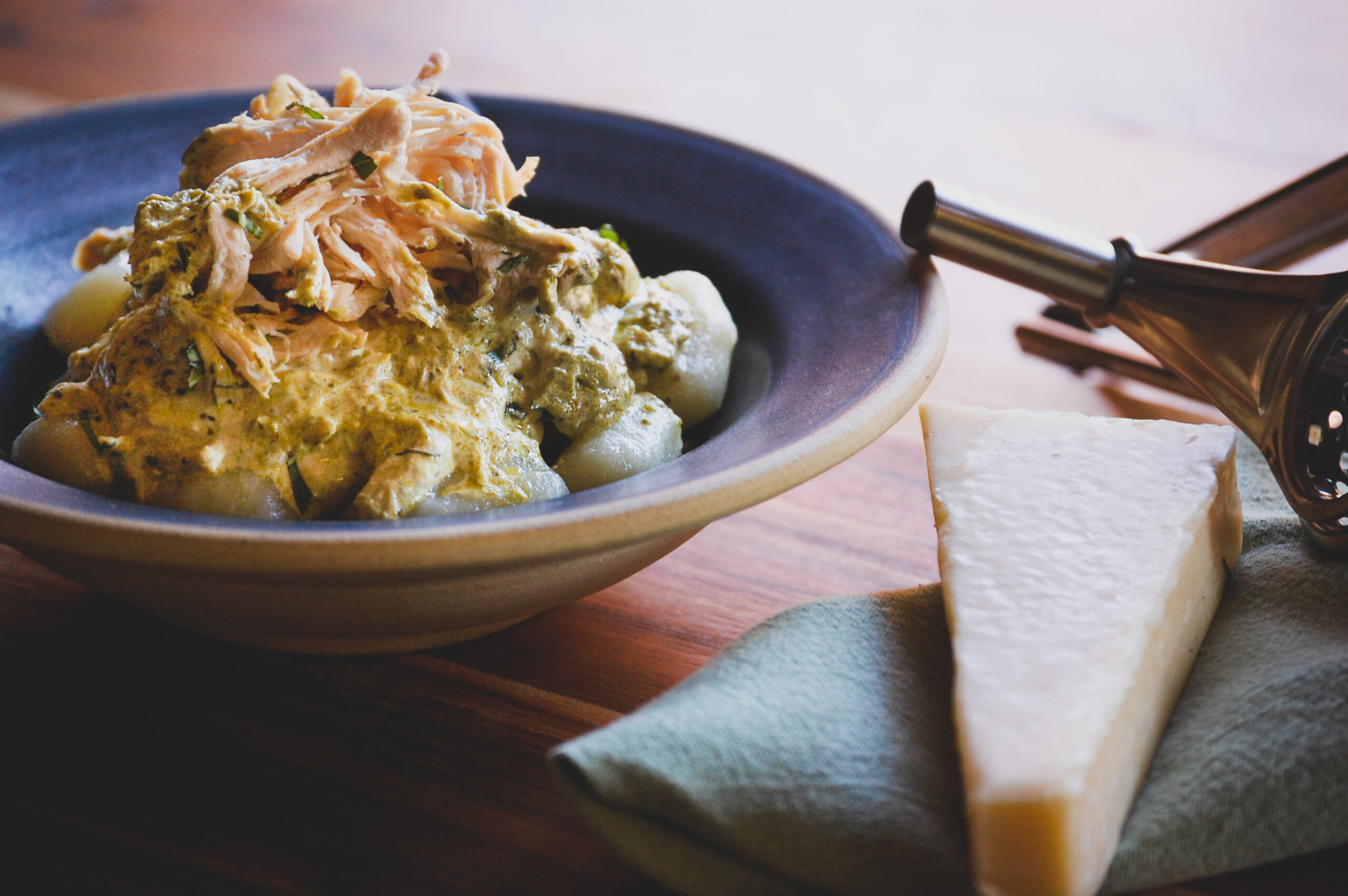 Roasted Chicken, Parmesan -and Basil Cream Gnocchi