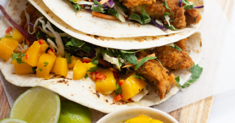 Fish Tacos with Mango, Chili and Lime Salsa