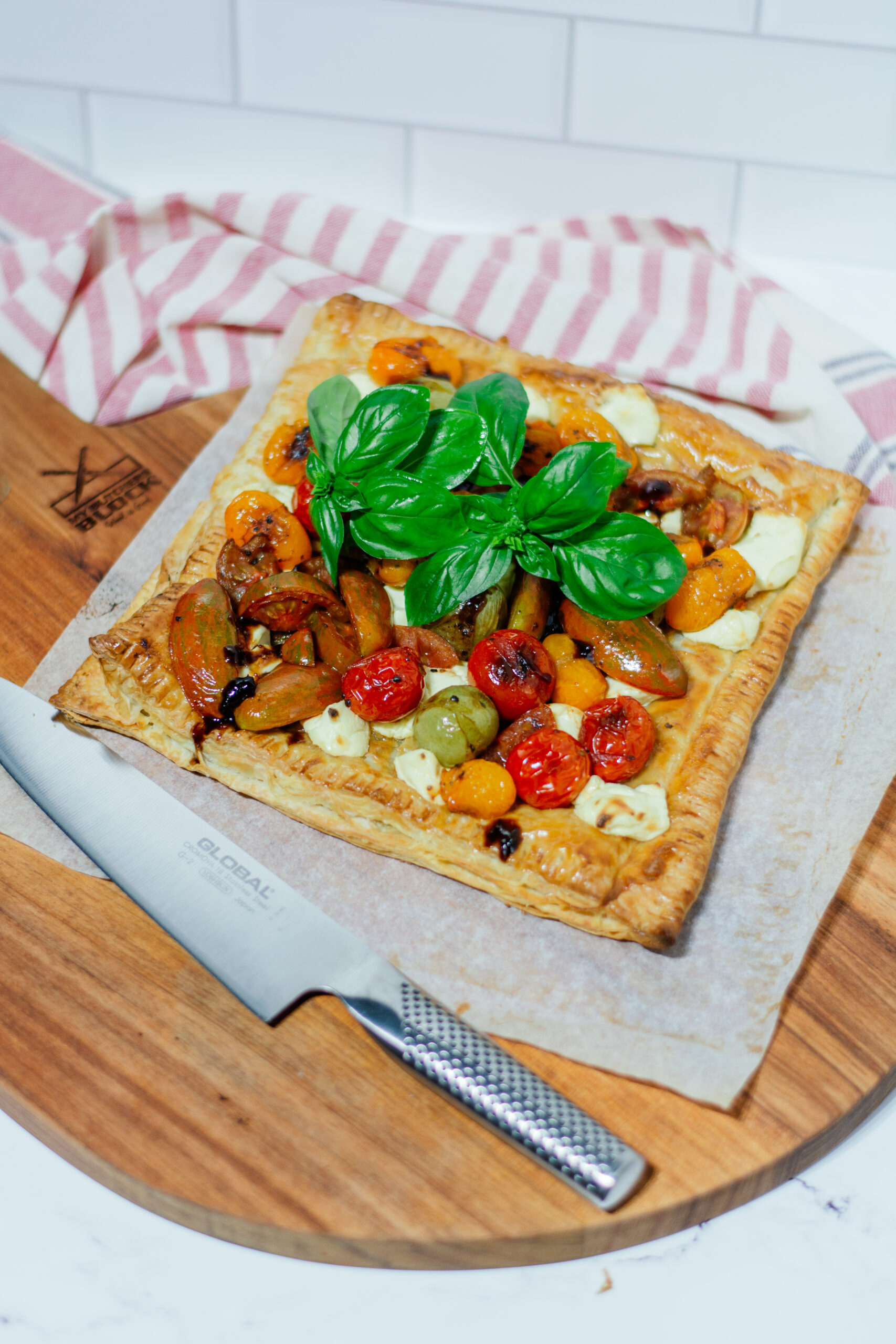 Exotic Tomato Puff Pastry Tart with Goat’s Cheese