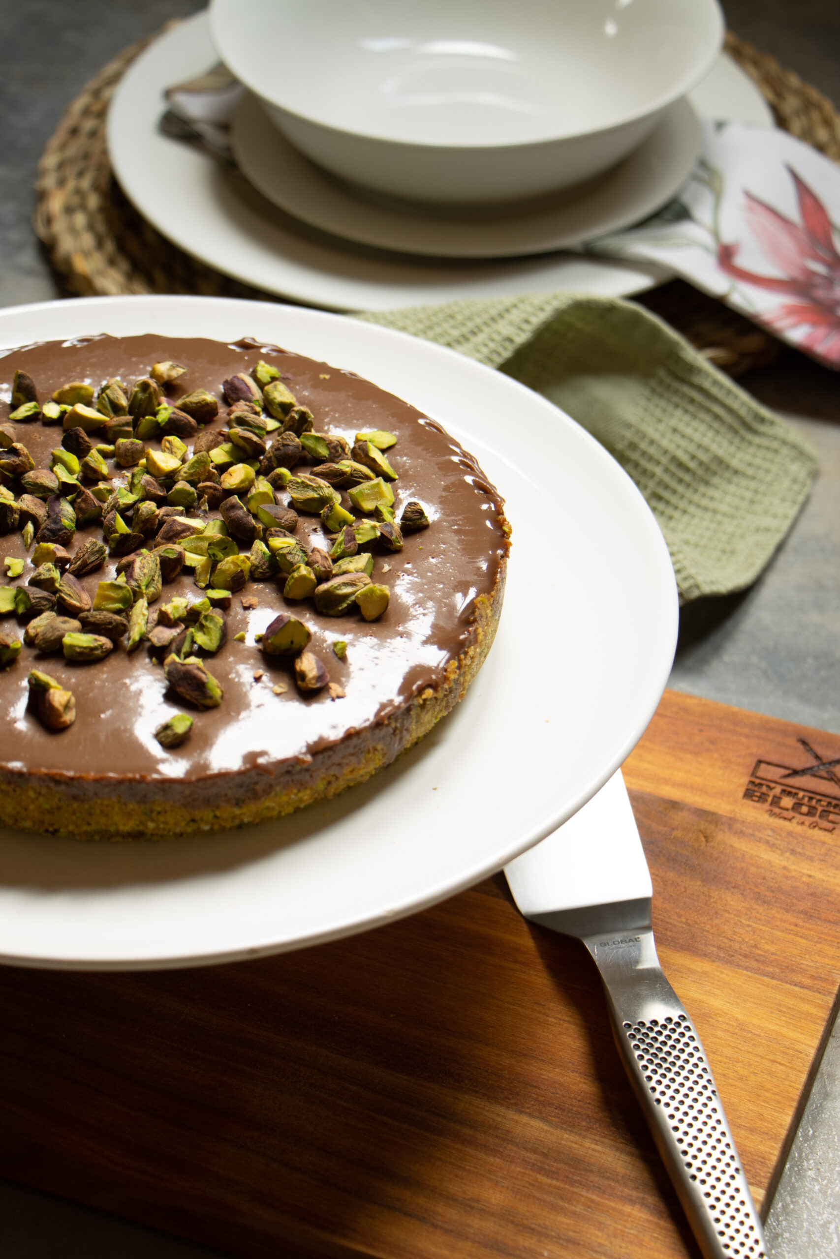 Sicilian Chocolate and Pistachio Tart